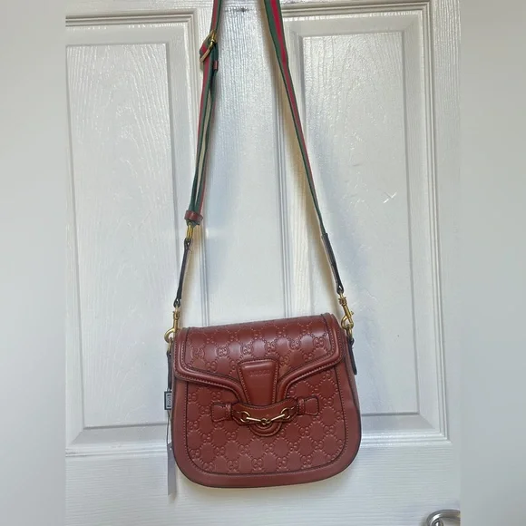 New!!! GG Tan Leather Crossbody Bag - Picture 6 of 17
